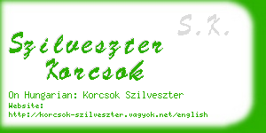 szilveszter korcsok business card